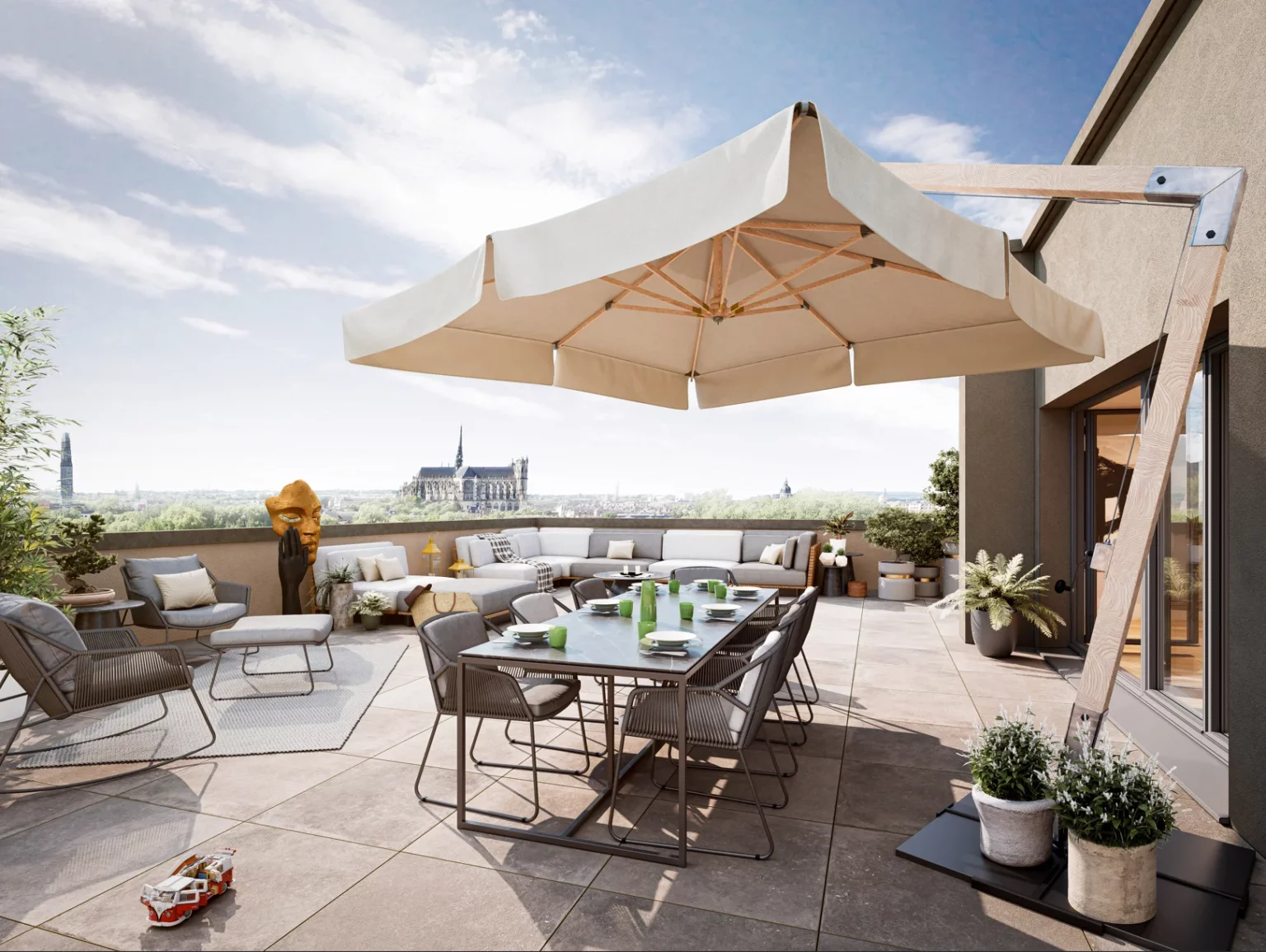 terrasse d'un appartement à Amiens